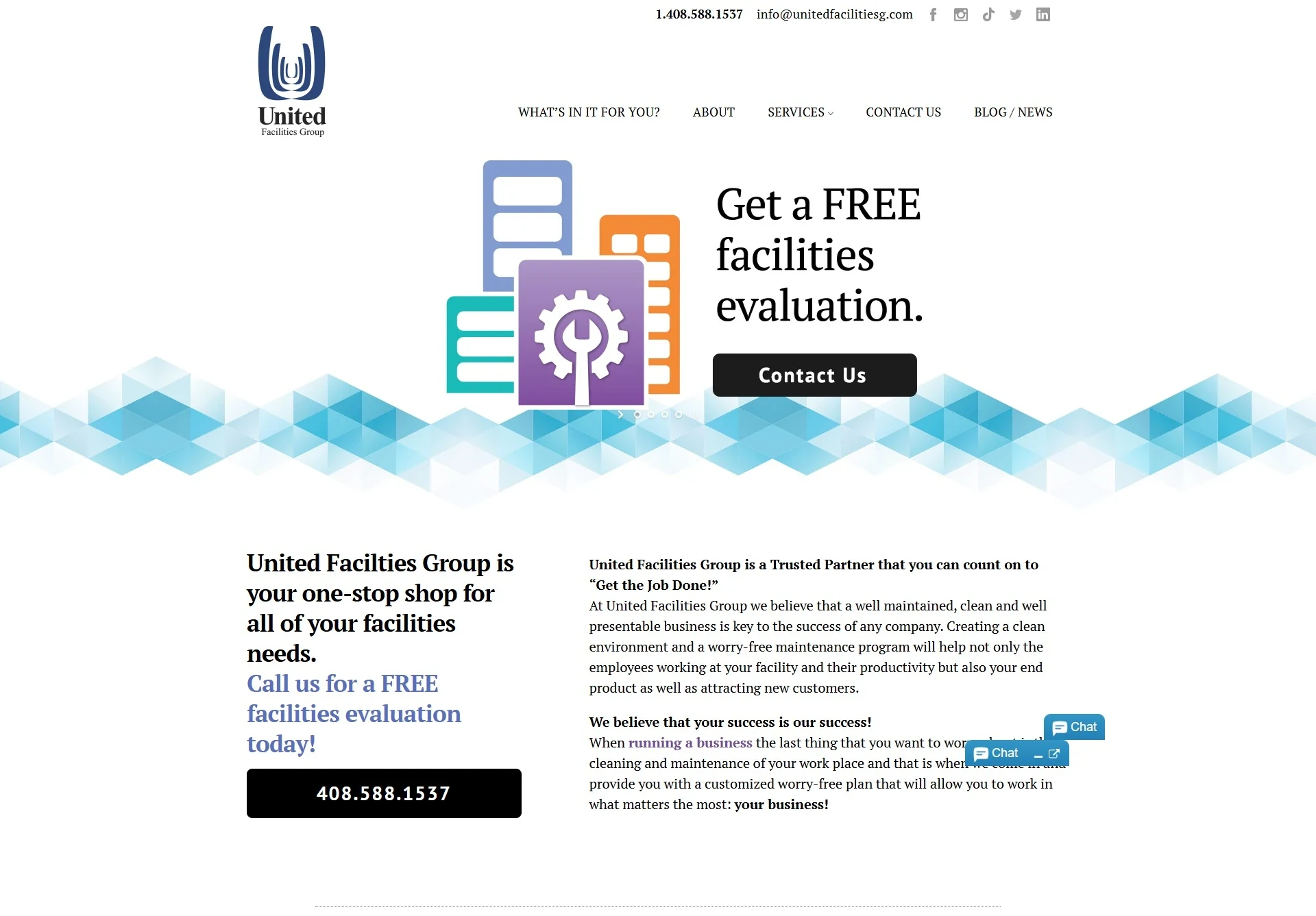 United Facilities Group's previous homepage